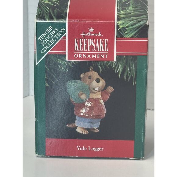 Hallmark Keepsake Ornament 1991 Yule Logger ~ Tender Touches - New in Box - Picture 2 of 5